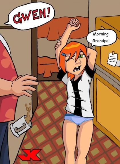 This is a picture of Gwen who apparently just had relations with her cousin  Ben because she is in his shirt and underwearâ€¦ â€“ Ben 10 Sex